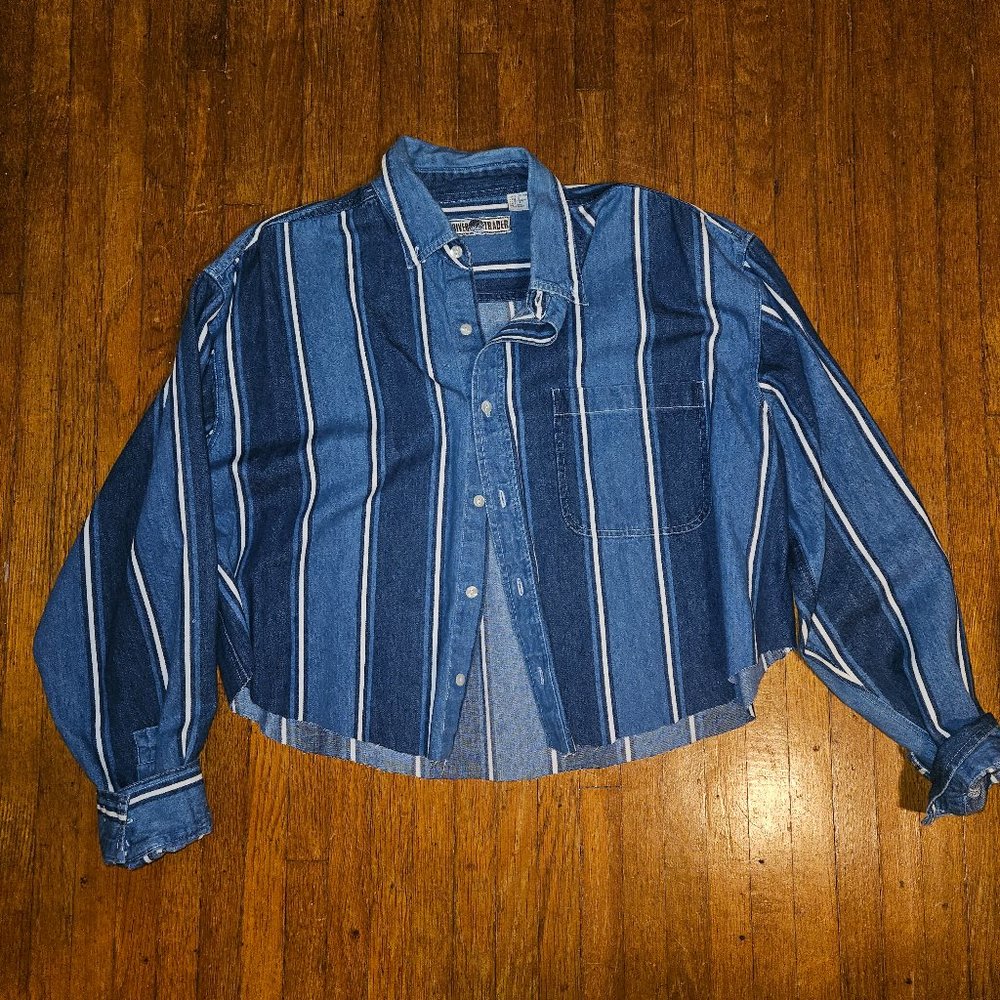 Vintage River Trade Denim Striped Button Down